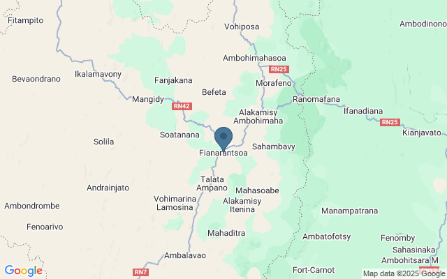 Kaart met locatie Fianarantsoa